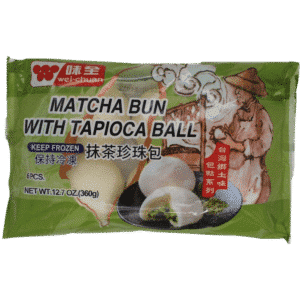 MATCHA BUN WITH TAPIOCA BALL